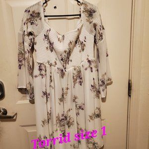 White/Purple Floral Dress